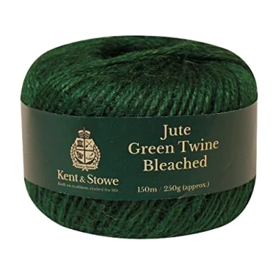 Imagen de Kent &amp; Stowe Cordel de Yute 150 m / 250 g en Verde Blanqueado, Cuerda jardín 3 Capas para Uso casa, jardín, huerto, o floristería, Herramientas Todo el año Hechas
