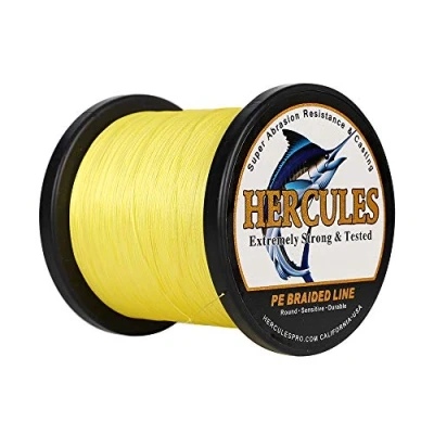 Imagen de HERCULES Sedal Trenzado de 4 Hilos, 100 2000 m, 6 LB, Súper Suave, Polietileno, Multifilamento Hilo Pescar en el mar y Agua