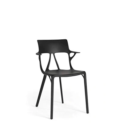 Imagen de Kartell A.I. Chair, Tecnopolímero termoplástico Reciclado, Negro, H 81 cm, 2 Unidades