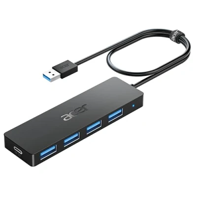 Imagen de acer Hub USB 3.0, Ladrón x 4 A Puertos, Multipuerto Hub, Adaptador 4X Alta Velocidad de Transferencia, Compatible con Portátil, MacBook Pro, Teclado Ratón, Surface PC 60cm