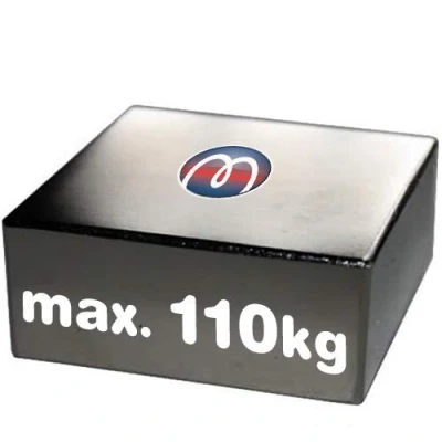 Imagen de Imán Rectángulo Bloque magnético Neodimio 50 x 20mm (NdFeB) N40, Níquel Fuerza de sujeción 110 kg Imanes permanentes super potentes Tierras Raras para la industria y el hogar