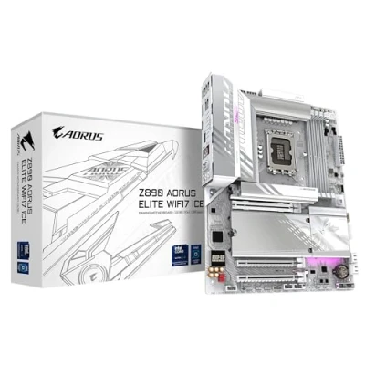 Imagen de GIGABYTE Z890 AORUS Elite WIFI7 Ice Placa Base Soporta CPUs Intel Core Ultra (Serie 2), 16+1+2 Fases VRM, hasta 8800MHz DDR5 (OC), 1xPCIe 5.0 + 3xPCIe 4.0, Wi Fi 7, 2.5GbE LAN, Thunderbolt 4
