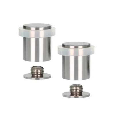 Imagen de EVI Herrajes PACK 2 Unidades Tope de Puerta Base Roscada Goma Silicona Natural Acero Inoxidable Incluye Tornillo + Taco Mod. I 181