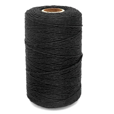 Imagen de Macrame Cuerda de Algodón Negro Hilo 2mm x 200M para Decoración, Manualidades, Envolver Regalos, Jardinería