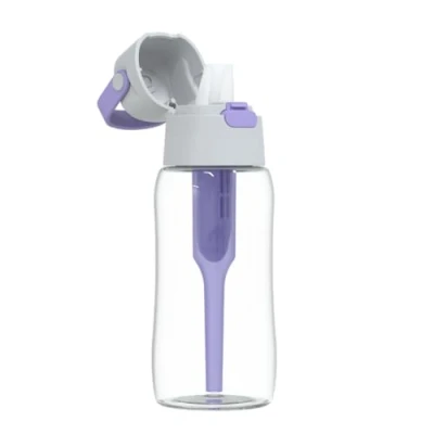 Imagen de Dafi Botella de Filtro Solid carbono incluido Reduce el sabor y olor del cloro Asa transporte conveniente Sello hermético 0,7 L Libre BPA Púrpura
