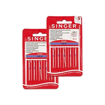 Imagen de Singer Kit de 2 Paquetes Agujas 806R 2020 100/16 Tejidos Algodón para Máquinas Coser 130/705 H (Set 10 Unidades)