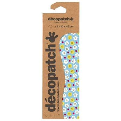 Imagen de Clairefontaine ES Décopatch C852C Bolsa de 3 hojas idénticas papel impreso Customiser Moderniser DIY y manualidades 30 x 40 cm