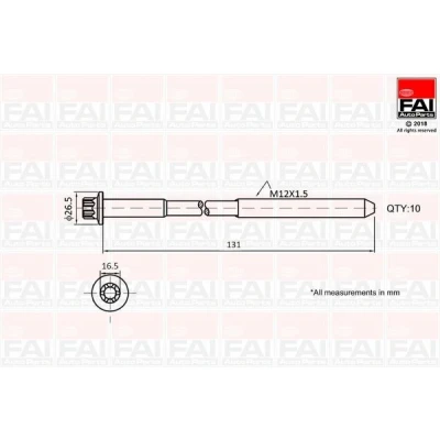 Imagen de FAI AutoParts B896 Juego de Tornillos Culata Torx exterior 10 RENAULT: MEGANE 2, TRAFIC 2 Kasten, Bus, NISSAN: Qashqai / Qashqai+2 I