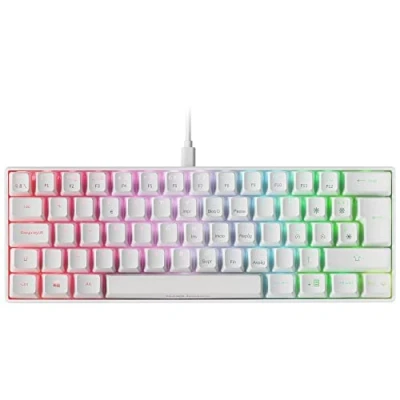 Imagen de Mars Gaming Teclado MECANICO Ultra Compacto MKMINI White Full RGB Chroma Switch OUTEMU Pro Red