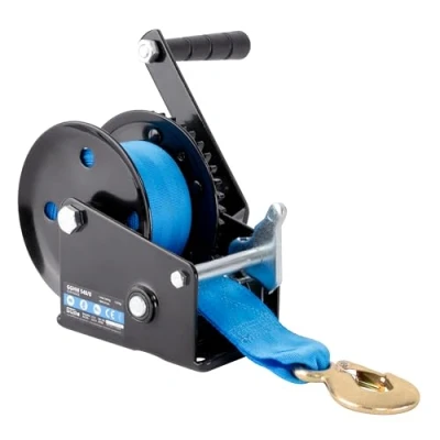 Imagen de Güde Cabrestante GGHW 540/8 (540 kg de fuerza tracción, 8 m longitud la correa, 5 cm ancho gancho carga con apertura gota, palanca bloqueo, manivela mango suave,