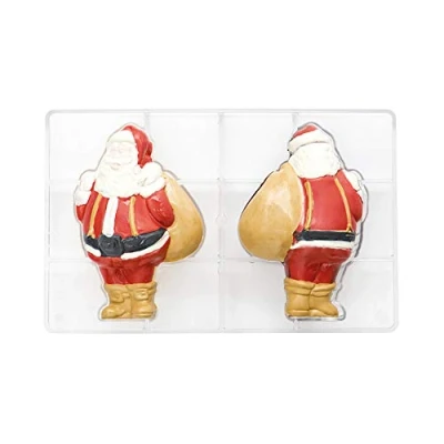 Imagen de DECORA New Model 0050110 Molde Papá Noel, 2 cavidades, 69 x 105 mm, Ideal para Hacer Bombones Brillantes y crujientes, diseño Profesional, Fabricado en Italia, Policarbonato, Piccolo