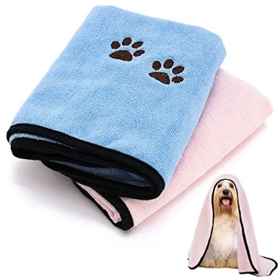 Imagen de TAIYUNWEI Toallas para Mascotas, 2 Piezas Toalla de Secado Rápido Perro,Toallas Absorbentes MascotasToalla Baño MascotasToallas Mascotas