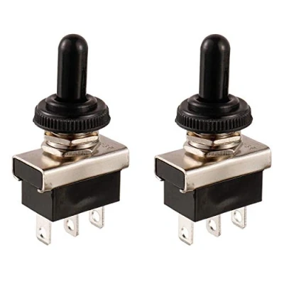 Imagen de BOJACK KN3 (D) 103 Interruptor de palanca SPDT ON OFF 3 Terminal pin 12 VDC 25 A con tapa impermeable (paquete 2 piezas)