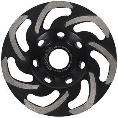Imagen de PRODIAMANT muela de copa diamantada profesional Boomerang 125 mm x 22,2 grano universal muy grueso para adhesivos, hormigón, piedra optimizado la extracción polvo