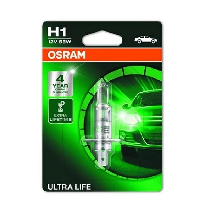 Imagen de OSRAM 64150ULT 01B Lámpara, faro de carretera H1 12V 55W 3200K Halógena FORD: FOCUS 2, 3, KUGA RENAULT: CLIO MEGANE 2