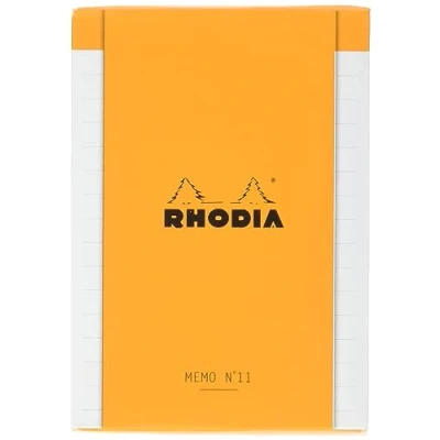 Imagen de Clairefontaine ES RHODIA 194044C Bloc de notas N11 Naranja A7 8,5x11,5 cm Rayado 240 Hojas 80g/m Práctico y Compacto Colección Rhodiatime