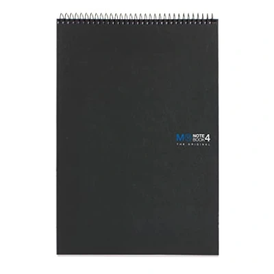 Imagen de Miquelrius Cuaderno A4, Notebook The Original, 4 Franjas de Colores, 120 Hojas Cuadriculadas 5 mm, Papel 70 g/m², Taladros, Cubierta Cartón Compacto, Color Negro