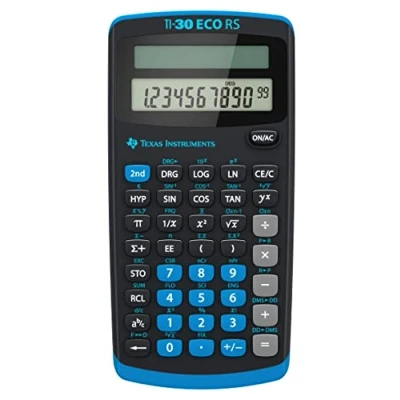 Imagen de Texas Instruments TI 30 Eco RS FC Schulrechner (Einzeiliges 10 stelliges Display, Solarbetrieb) Schwarz