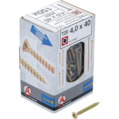 Imagen de BGS Diy 88003 Tornillos multiuso con perfil en T (para Torx) T20 4,0 x 40 mm 150 piezas