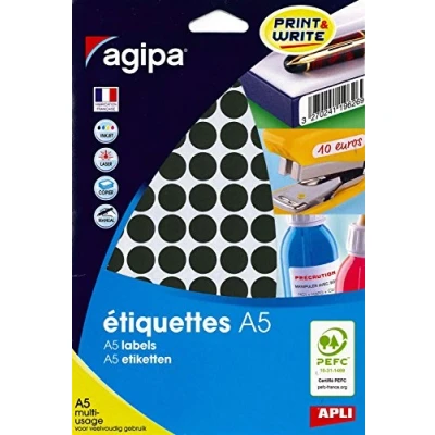 Imagen de APLI 114317 Pack de 960 puntos multiusos, color negro, diámetro 15 mm