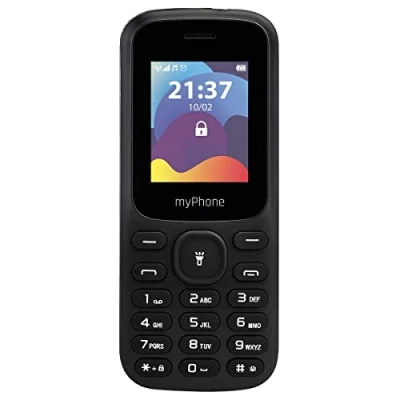 Imagen de MP myPhone Fusion Teléfono móvil Teclas Grandes Pantalla a Color de 1,77&quot; Batería 600 mAh Linterna Dual SIM Radio Bluetooth para Personas Mayores iluminadas Negro