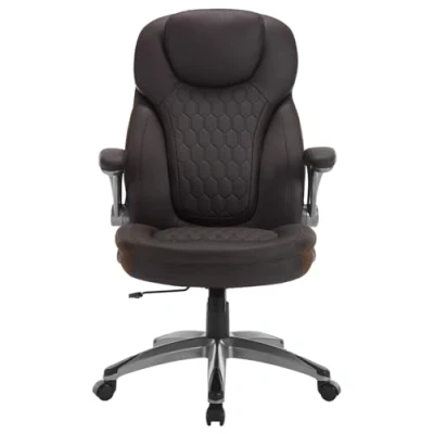 Imagen de WOLTU Silla de Oficina, Ejecutiva con Respaldo Alto y Brazos, Ergonomica, Sillon Escritorio Ajustable en Altura, Función Mecedora Giratorias Ruedas, Marrón, BS149br