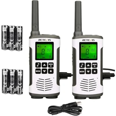 Imagen de Retevis RT45 Walkie Talkie, PMR 446 sin Licencia Talkie Profesional, Recargable USB 16 Canales y 121 Códigos VOX Talkie(2 Piezas)