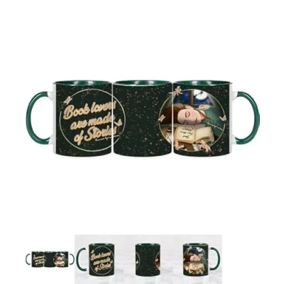 Imagen de Taza de cerámica estampada con diseños Disney, literatura Y películas 325 ml Interior a color. Ideal como regalo microondas lavavajillas (LIBROS SUEÑOS)