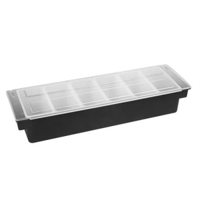 Imagen de García de Pou 133.58 Dispensador Condimentos, 6 Compartimentos, 49.5 x 15.7 9 cm, Negro