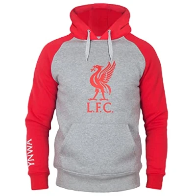 Imagen de FC Liverpool LFC Hombre Sudadera con Capucha Negro/Rojo/Blanco S 60% poliéster, 40% algodón Regular