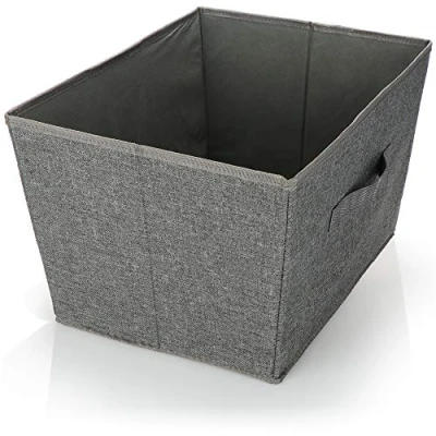 Imagen de com four® Caja de Almacenamiento Plegable para con asa guardarropa, Ropa, Libros, Juguetes