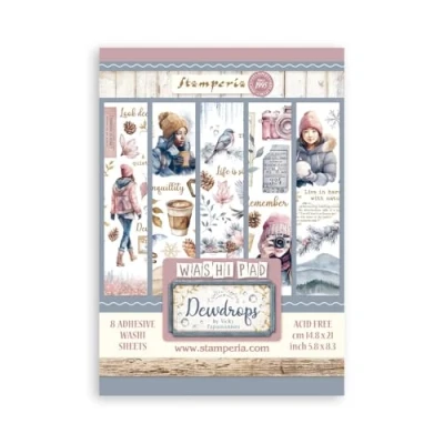 Imagen de Stamperia Washi Pad for Scrapbookums, Albums, Card Making, Bullet Journalling and More, Translucent Easy to Cut, Acid Free, Perfect Hobbies, Crafts, Gifting (Dewdrops) (A5) (8 hojas)