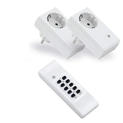 Imagen de Juego de enchufes inalámbricos conecto (2 inalámbricos, 1 control remoto por radio), interior, blanco