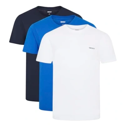 Imagen de DKNY Giants, Camiseta para Hombre, (Pack de 3), Azul Marino/Blanco/Azul, M