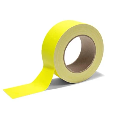 Imagen de cinta de tela &quot;Gaffa&quot;, adhesiva color neón hecha recubierta PE, 50 mm ancho x 25 m largo, 0,36 espesor, amarillo mate