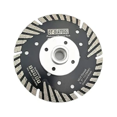 Imagen de DT DIATOOL Disco Tronzador Diamante 115 mm x M14 Hoja de Sierra Turbo con Dientes Protectores para Cortar Moler Hormigón Mármol Granito Azulejos