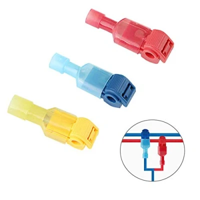 Imagen de Aiqeer 100 Piezas (50 Pares) T Tap Empalme Rápido Kit, Cable Terminal Conector, Conector Eléctrico (Rojo 20 Pares, Azul Amarillo 10