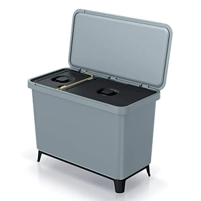 Imagen de Sistema clasificador de reciclaje 1x10L + 1x23L color gris KEDEN