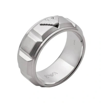 Imagen de Emporio Armani Anillo Para Hombre Sentimental, Longitud: 25mm, Altura: 9.5mm, Ancho: 25mm De Plata Acero Inoxidable, EGS2908040