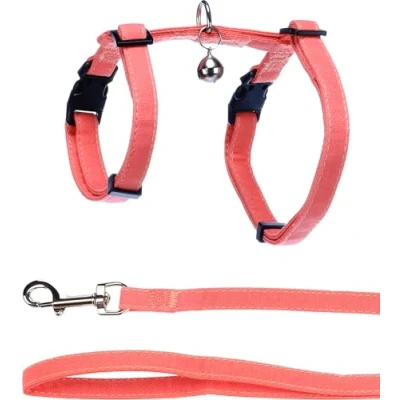 Imagen de Flamingo Gato Arnés con Correa Lomi Salmón Rosado 22 36cm 27 46cm 110cm 10mm