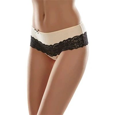 Imagen de Merry Style Bragas Slip Bóxer Ropa Interior Mujer MSGAB96 (Beige/Negro, 40 (Talla del Productor: L))