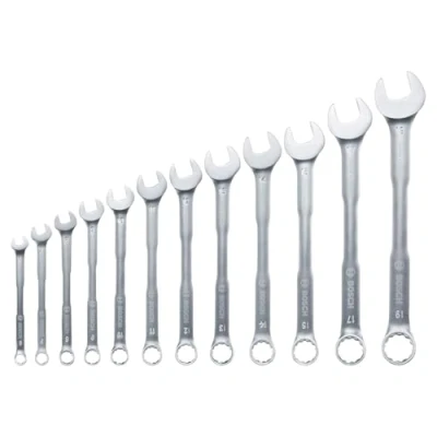 Imagen de Bosch Juego llaves combinadas, 12 piezas (llaves robustas, uso universal; cromo vanadio; alto par; boca y estrella; métrica 6 19 mm; diseño ergonómico; almacenamiento práctico)