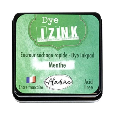 Imagen de Aladine Izink Dye Tinta de Secado rápido para Sellos y Plantillas Álbum Recortes Tarjetas Creativas Francesa Tamaño M 5 x cm Color Verde Menta