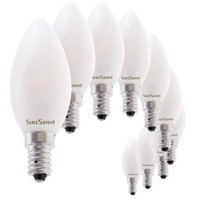 Imagen de SunSeed 10x Bombilla Vela Filamento LED Opalina E14 4W = 40W Blanco Neutro 4000K