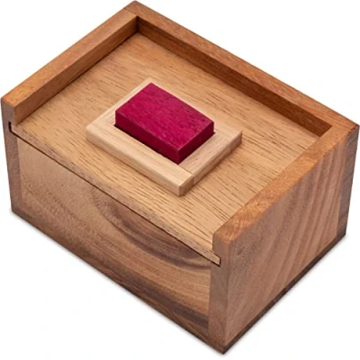 Imagen de LOGOPLAY La Piedra roja Rompecabezas 3D Juego de Pensar adivinanzas Paciencia lógica en una Caja Madera
