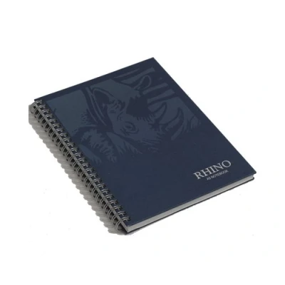 Imagen de RHINO A5 8 mm Libreta (tapas duras, doble espiral, a rayas), color azul