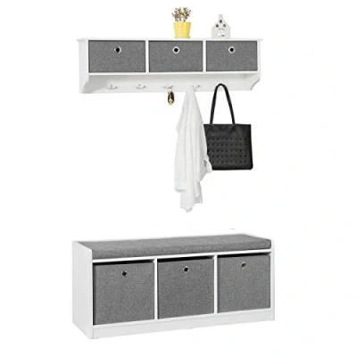Imagen de Mueble recibidor zapatero con perchero fsr65 dg+frg282 wsobuy es