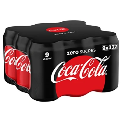 Imagen de Coca Cola Zero, Lata 330 ml (Pack de 9)