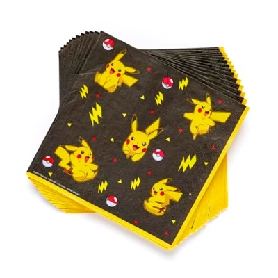 Imagen de Amscan 9917107 Servilletas de almuerzo para fiesta cumpleaños niños Pokémon Paquete 16