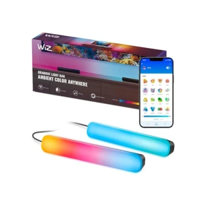 Imagen de WiZ Gradient Light Bars RGBIC Muestra Vez Fácil configuración, se Conecta a Wi Fi App/Control por Voz, Funciona con Google Home, Alexa y HomeKit.